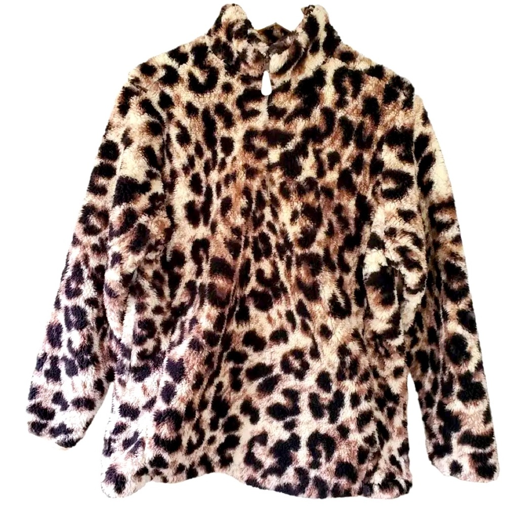 Pink lily leopard Sherpa